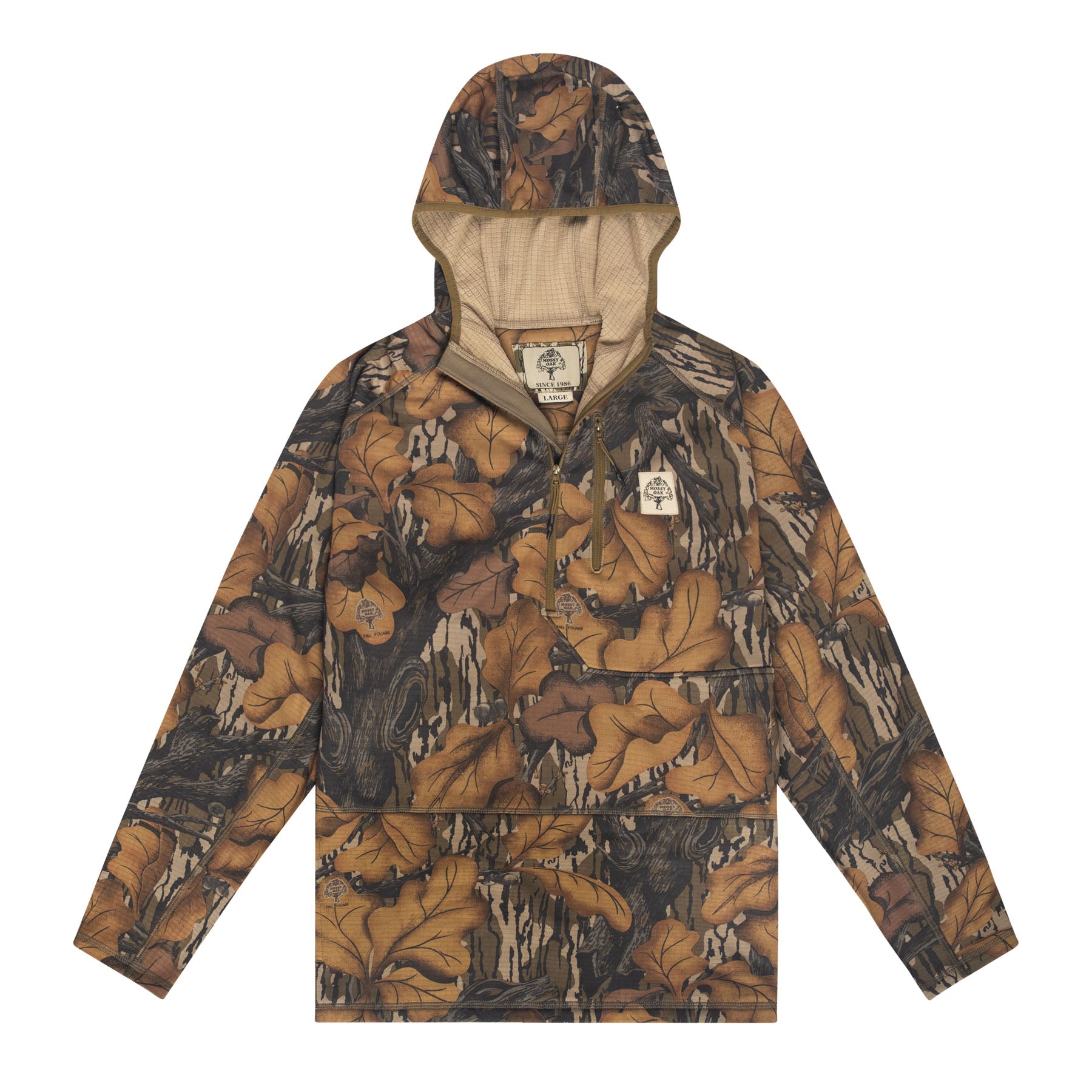 Mossy Oak Woodsman Grid Fleece 1/4 Zip Hoodie Mossy Oak Woodsman Grid Fleece 1/4 Zip Hoodie